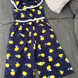 Janie and jack lemon print romper